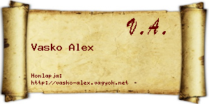 Vasko Alex névjegykártya
