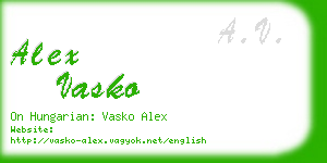 alex vasko business card